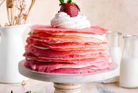 Strawberry & Cream Layered Crepe Cake Recipe