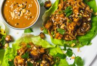 Spicy Peanut Tofu Lettuce Wraps (Vegan Recipe)