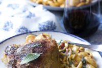 Herb-and-Cheese Stuffed Pork Chops with Garlic Parmesan Pasta