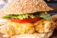 Crispy Spicy Chicken Sandwich Made in an Air Fryer
