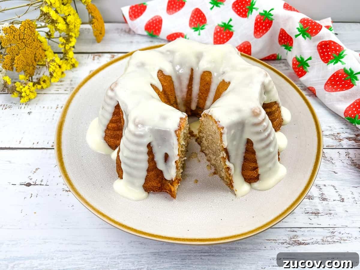 33 Irresistible Fall Desserts That Defy Portion Control 11 Banana-Buttermilk Cake on a platter.