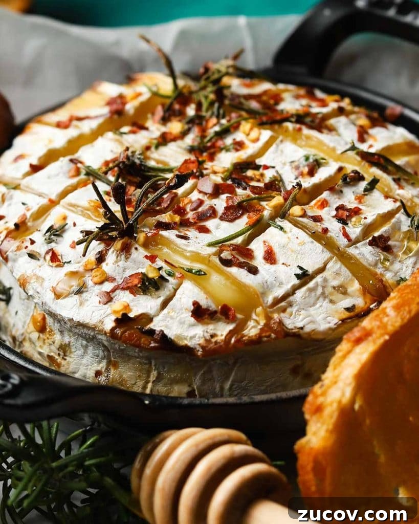 Baked Camembert with Honey & Chili Flakes Recipe 4 Baked Camembert with Honey and Chili Flakes
