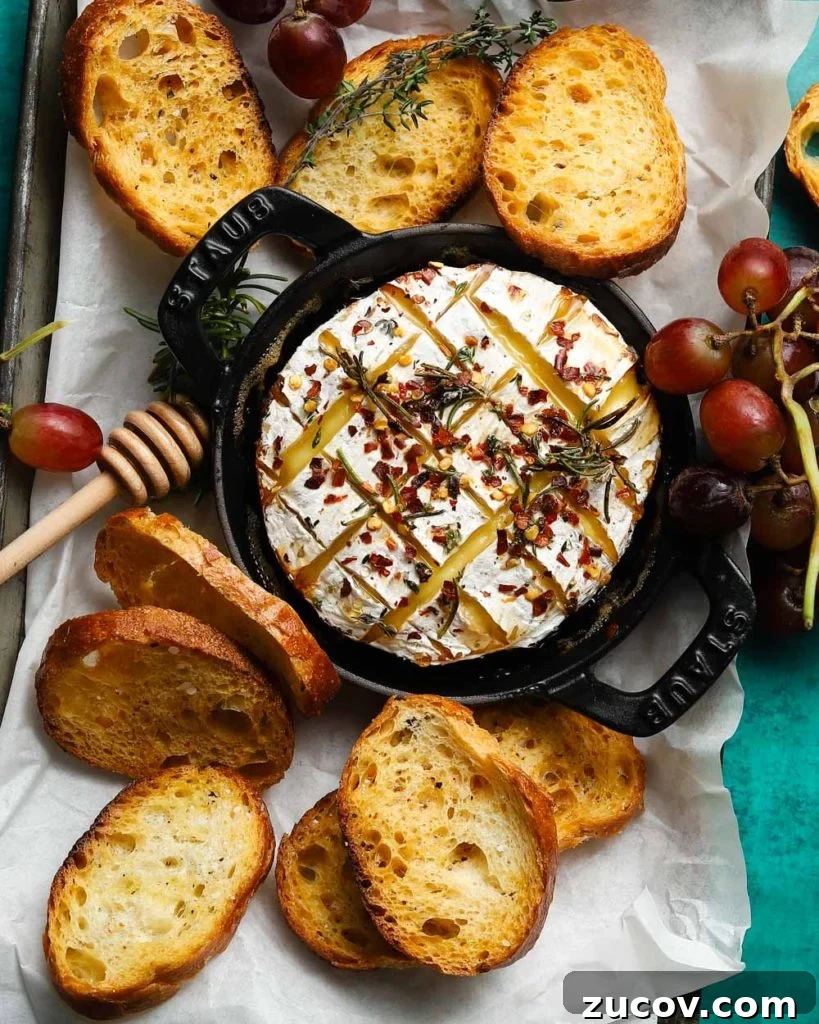 Baked Camembert with Honey & Chili Flakes Recipe 6 Baked Camembert with Honey and Chili Flakes