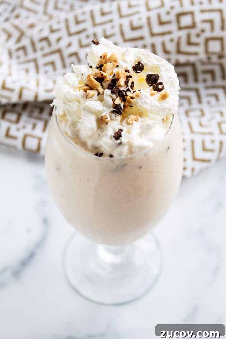 Keto Peanut Butter Chocolate Chip Cookie Recipe 10 keto peanut butter smoothie with whipped cream on top