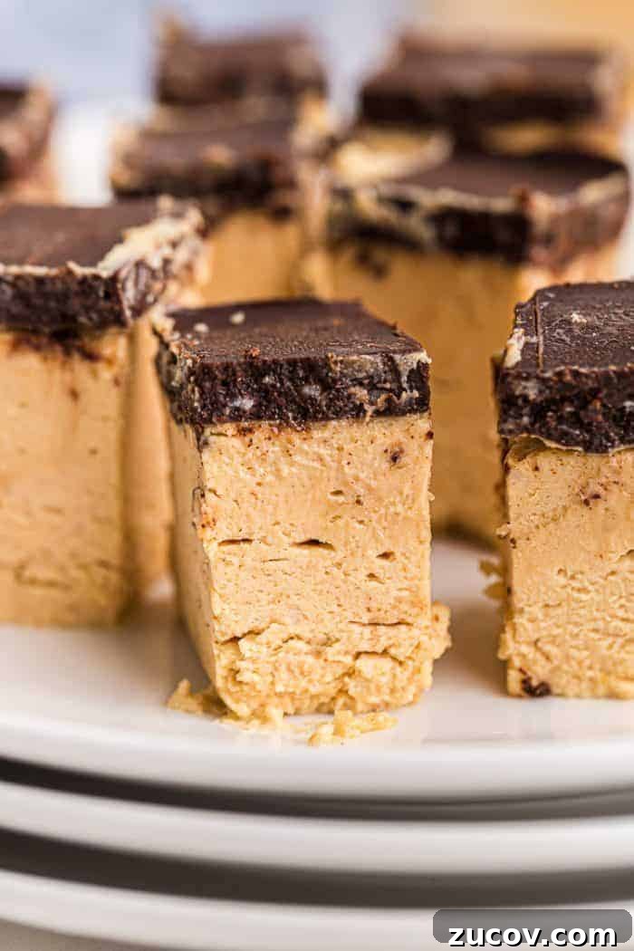 Keto Peanut Butter Chocolate Chip Cookie Recipe 8 closeup of a keto peanut butter dessert piece with a chocolate fat bombs topping