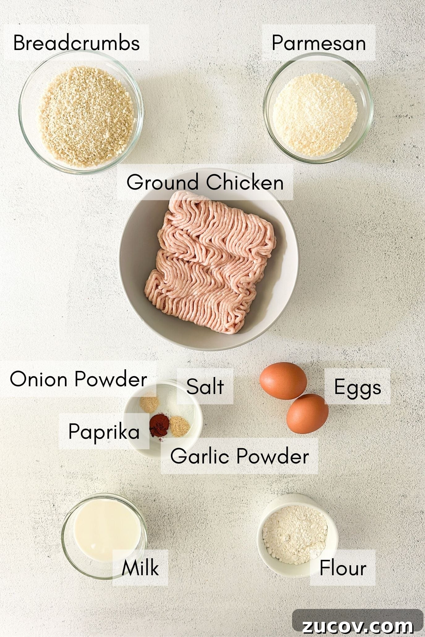 Ingredients to make homemade dino nuggets.