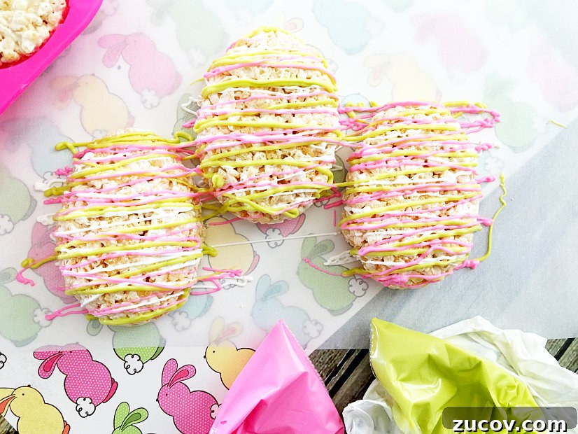 Easter Egg Rice Krispie Treat Ideas for Spring Parties 3 Easter Egg Rice Krispie Treats - Cute, bright Easter Egg Rice Krispie Treats are a fun and easy no bake Easter dessert recipe that can be made in just 20 minutes. The kids will love these!