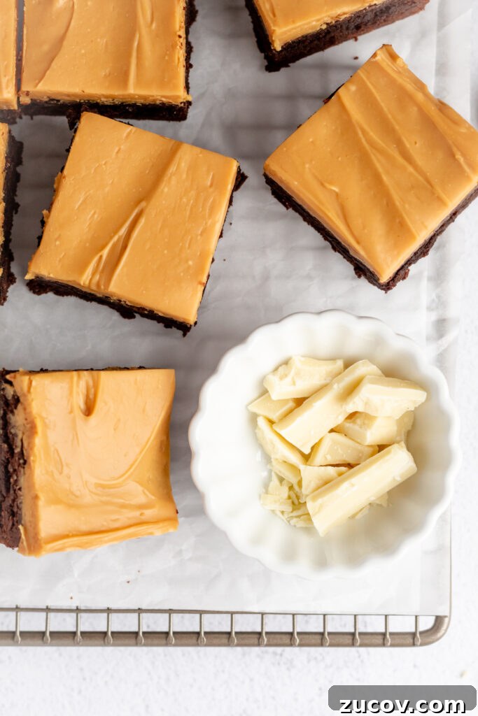 Salted Caramel White Chocolate Brownies: Gooey Brownie Recipe 2 img 11441 1