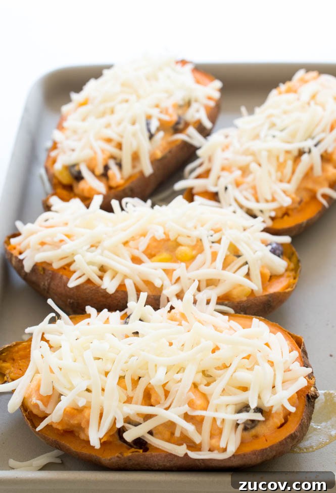 Loaded Mexican Sweet Potato Skins How To Make the Best Loaded Mexican Sweet Potato Skins | chefsavvy.com #recipe #sweet #potato #side
