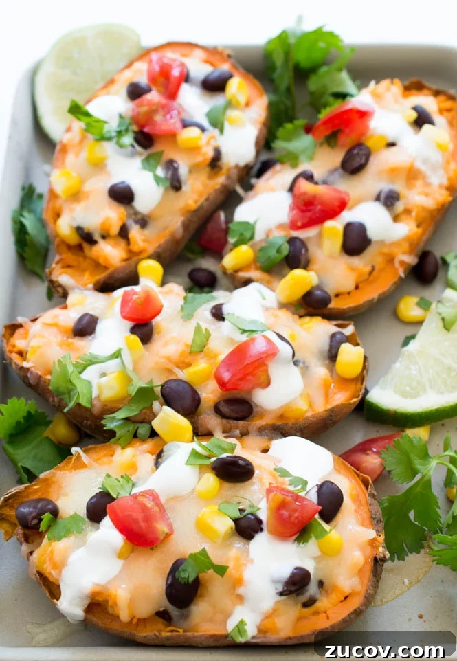 Loaded Mexican Sweet Potato Skins How To Make the Best Loaded Mexican Sweet Potato Skins | chefsavvy.com #recipe #sweet #potato #side