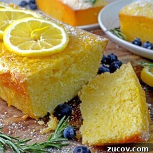 Rosemary Lemon Loaf with Silky Lemon Icing 10 a lemon loaf cake