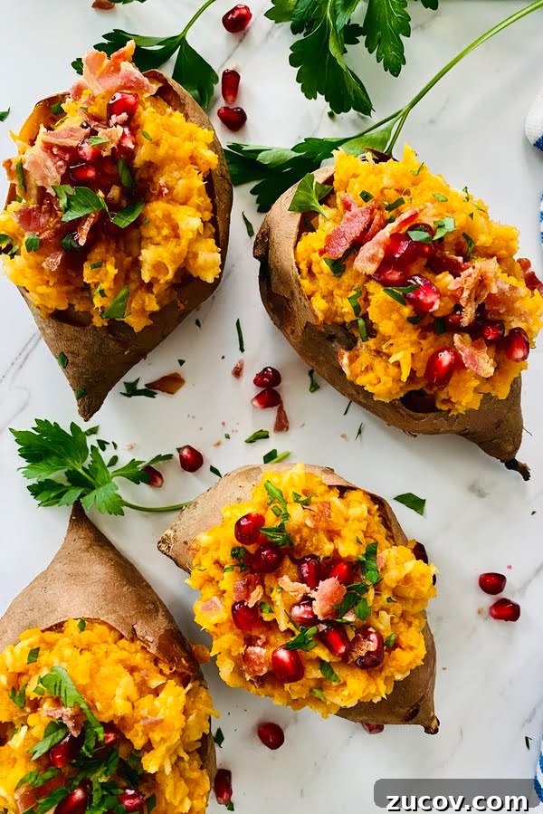 Apple and Bacon Stuffed Sweet Potatoes: Savory Autumn Recipe 17 4 stuffed sweet potatoes with apples and bacon