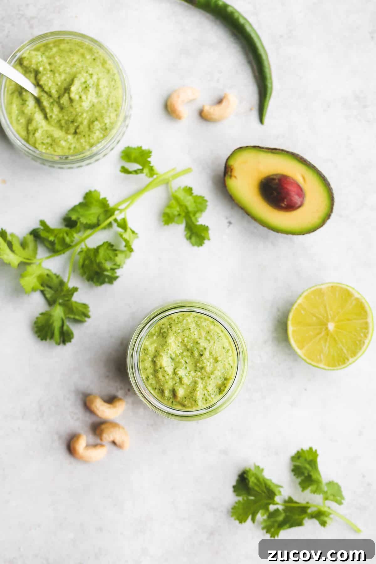 Creamy Avocado Cilantro Dressing Recipe for Salads & Tacos 3 Ingredients needed to make the creamy avocado cilantro dressing