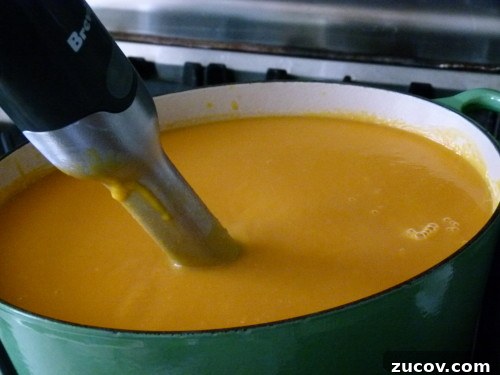 Creamy Roasted Butternut Squash Soup with Sage and Parmesan 7 puree the soup