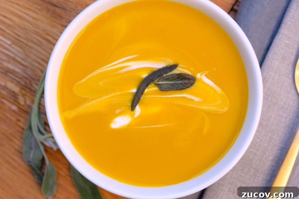 Creamy Roasted Butternut Squash Soup with Sage and Parmesan 8 cream-less butternut squash soup | pamela salzman