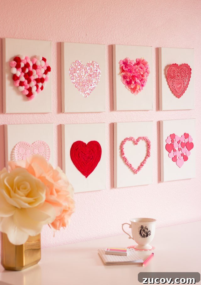 A Valentine Craft - DIY Canvas Hearts