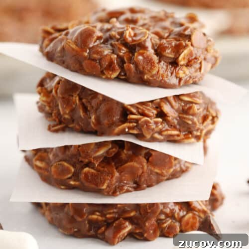 No-Bake Chocolate Oatmeal Cookies: Quick Refrigerator Treats 4 recipe for no bake cookies on parchment squares