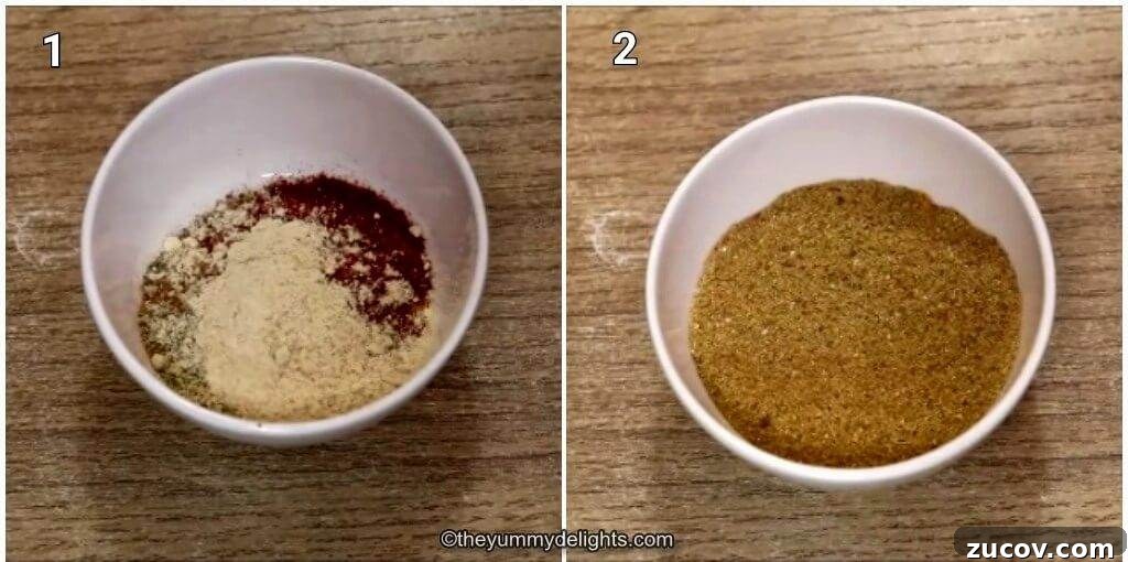 How to Make Homemade Curry Powder: Simple Recipe & Uses 3 Collage image of 2 steps showing how to make curry powder. It shows different spices in one bowl and mixing it.