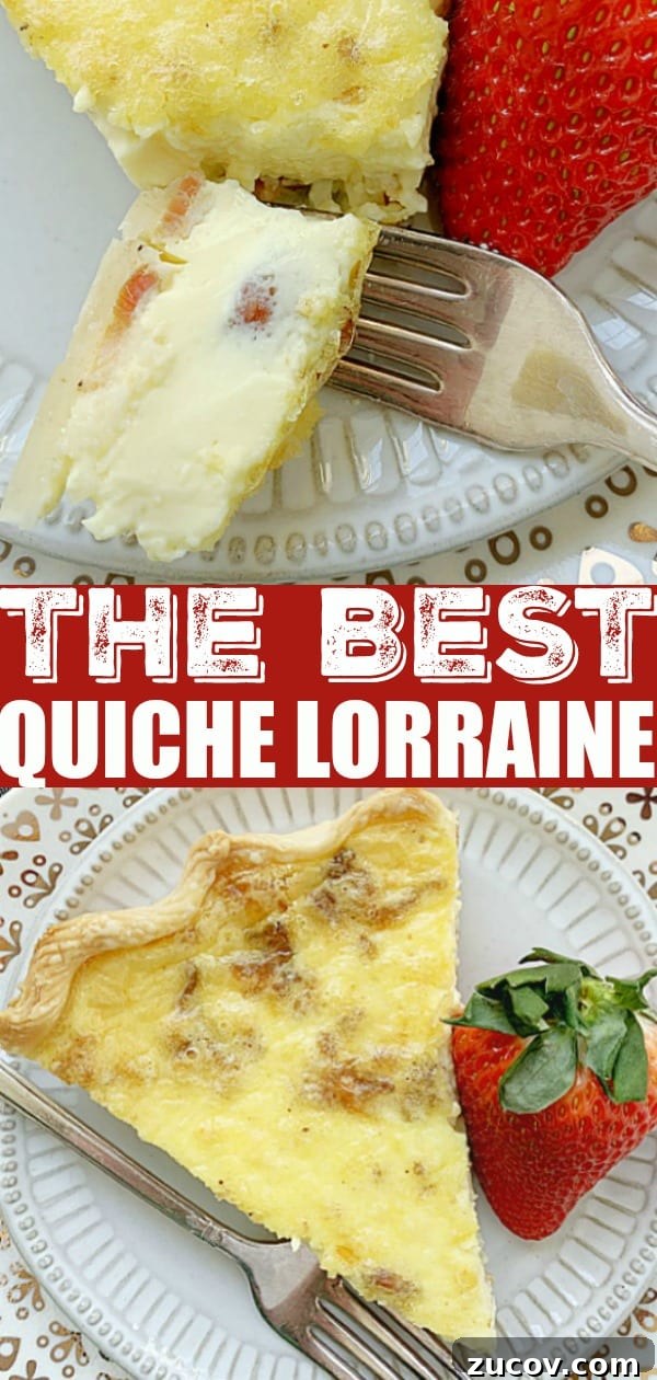 Classic Quiche Lorraine Recipe: Creamy Bacon and Gruyère Pie 8 Quiche Lorraine | Foodtastic Mom #quiche #breakfastrecipes