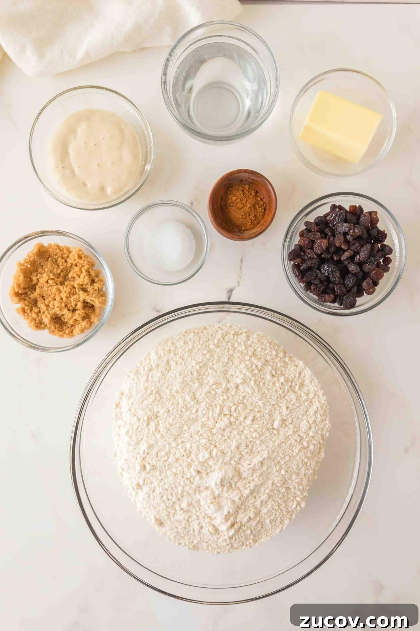 Sourdough Cinnamon Raisin Bread Recipe — Soft, Sweet & Spiced 3 Sourdough Cinnamon Raisin Bread with cinnamon butter Ingredients: flour, salt, sourdough starter, flour, water, cinnamon, raisin, and butter. Hostess At Heart