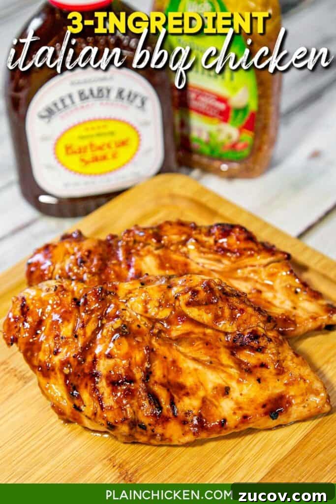 3-Ingredient Italian-Style BBQ Chicken Recipe 4 platter of grilled chicken
