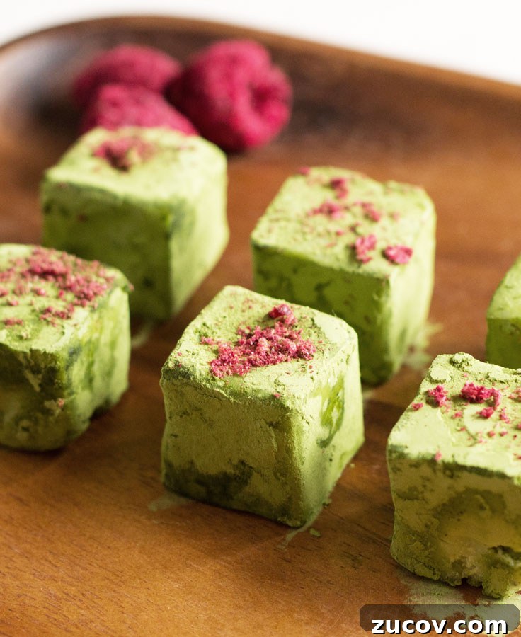 Decadent Matcha Truffles: Silky Green Tea Chocolate Bites 2 Matcha truffles.