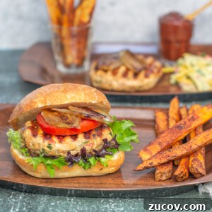 Homemade Chicken & Veggie Burgers with Maple Glazed Shallots and Roasted Tomato Ketchup