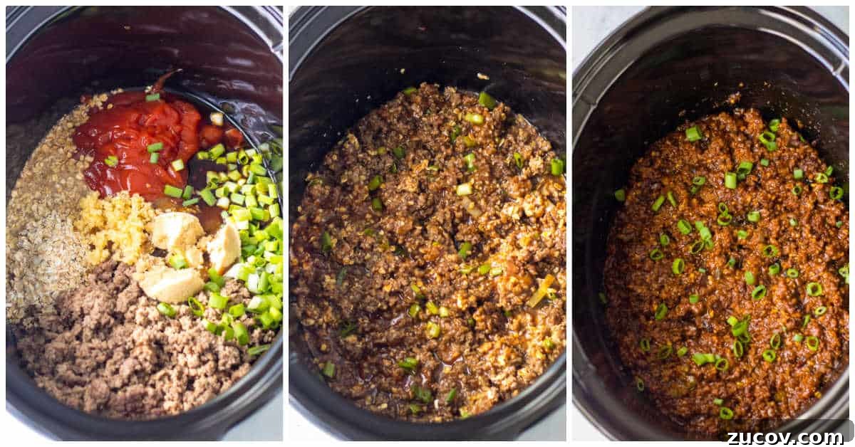 Korean-Style Sloppy Joes in the Slow Cooker: Tangy Gochujang Sandwiches 4 Steps to make slow cooker Korean Sloppy Joes.