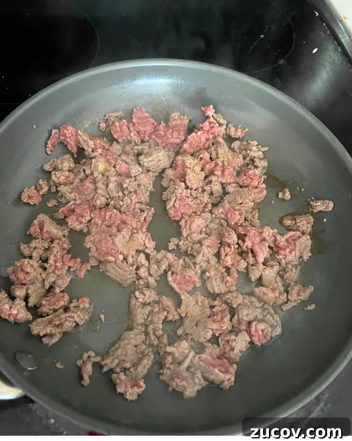 Big Mac Bowl Recipe: Classic Deconstructed Cheeseburger in Minutes 4 Cooked ground beef with onion and garlic powder.