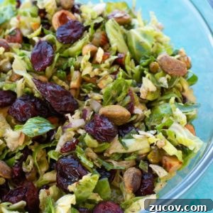 Crisp Shaved Brussels Sprouts Salad with Lemon Parmesan Dressing 7 This Shaved Brussels Sprouts Salad is the best no-cook, meal prep dish! This healthy, easy salad is perfect for lunch, potlucks, holiday parties, and more!