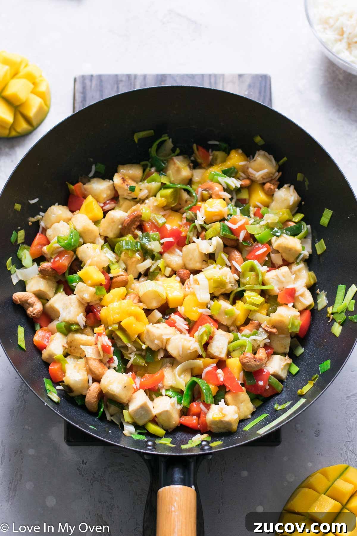Mango Tofu Stir-Fry with Bell Peppers and Ginger 2 mango tofu stir fry