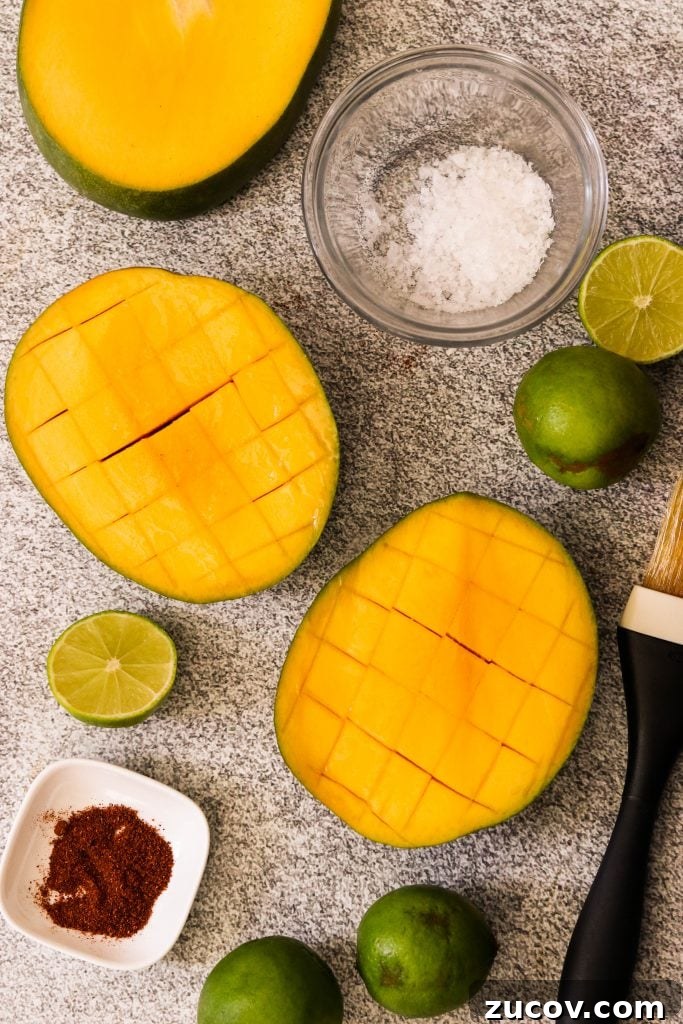 Grilled Mexican Chili-Lime Mango Recipe (Paleo, Whole30, Vegan) 3 how to cut mango