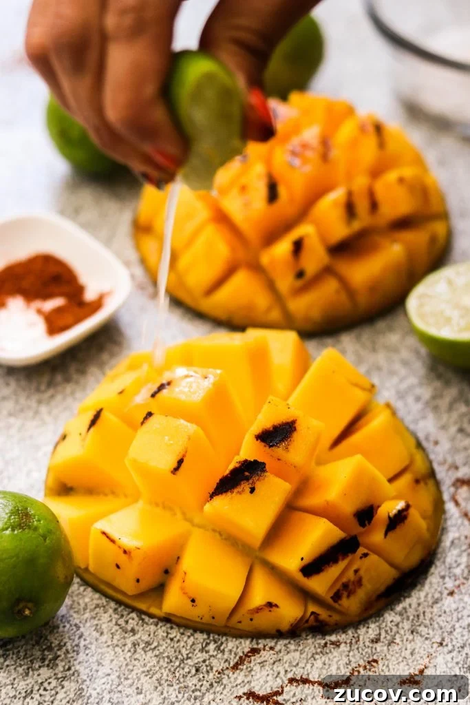 Grilled Mexican Chili-Lime Mango Recipe (Paleo, Whole30, Vegan) 5 spicy mexican mango with lime juice