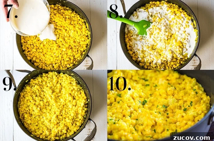 Creamy Homemade Corn Recipe for Comforting Side Dish 5 Step-by-step pictures of how to make homemade creamed corn