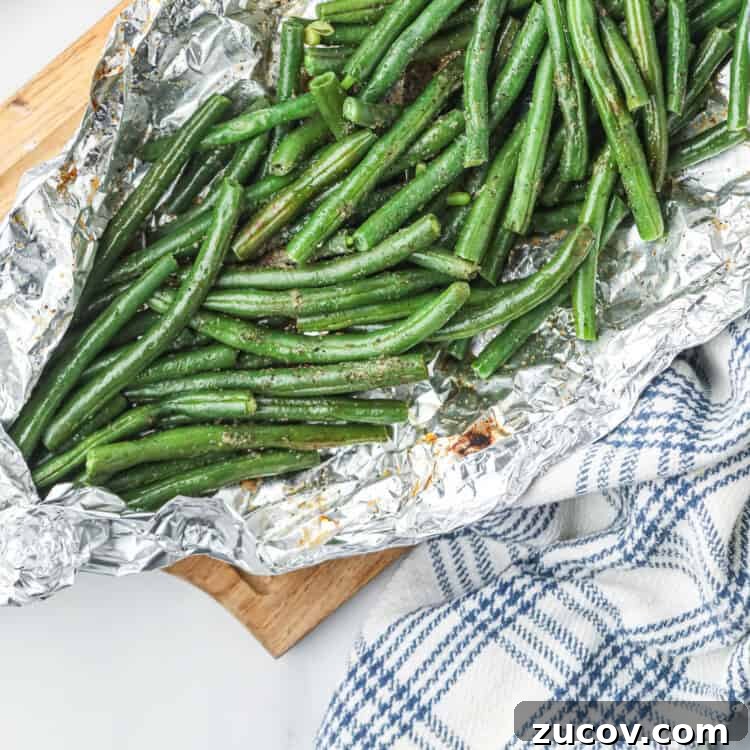 Grilled Green Beans in Foil Packets: Simple Camping Side Dish 7 Grilled Green Beans Square Image