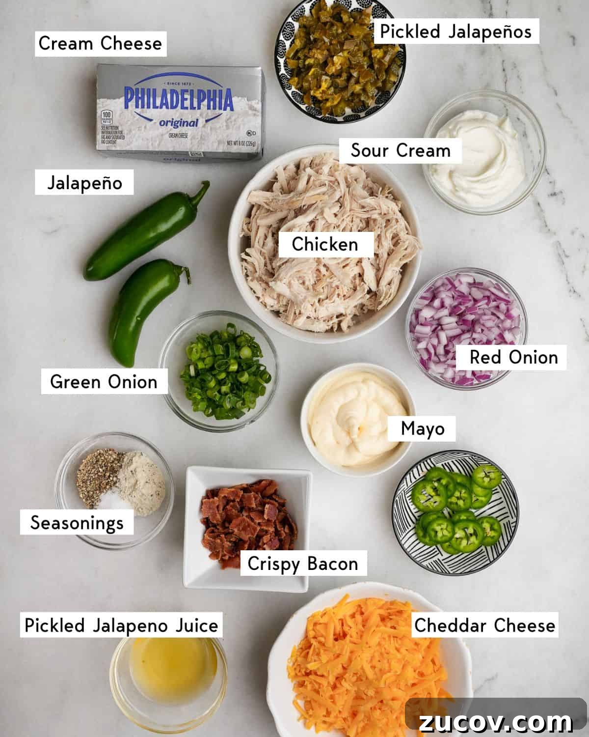 Jalapeño Popper Chicken Salad Recipe — Creamy, Spicy Twist 4 ingredients needed for chicken salad