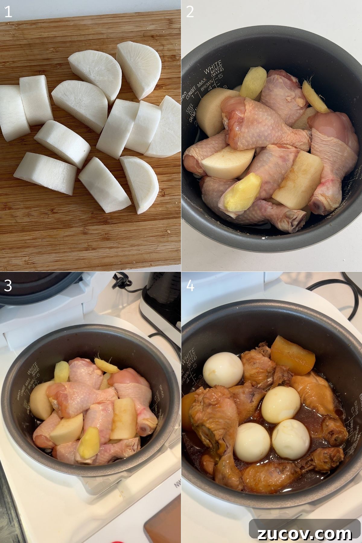 Rice Cooker Chicken Drumettes with Daikon (Toriniku Daikon) 4 img 19497 3