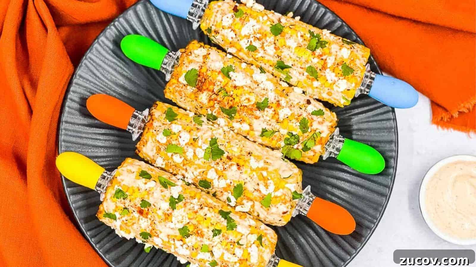 21 Summer Budget Meals That Make Takeout Obsolete 19 Corn on the cob on a black plate.