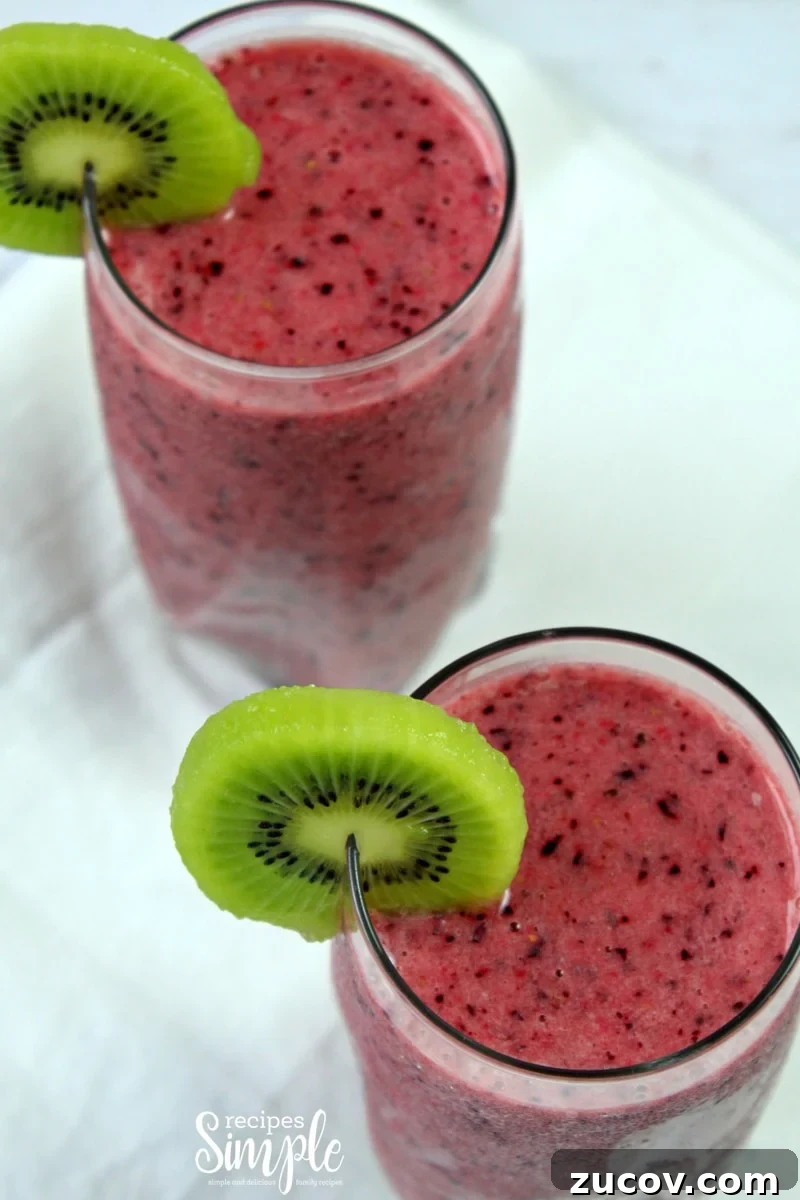 Triple Berry and Kiwi Smoothie Recipe for Fresh Morning Boost 4 Berry Kiwi Smoothie