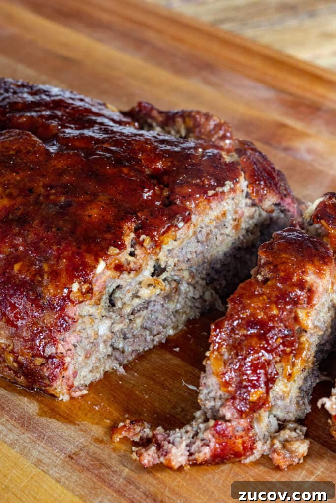 Smoked Meatloaf Recipe: Tender, Juicy, and Full of Flavor 5 sliced smoked meatloaf