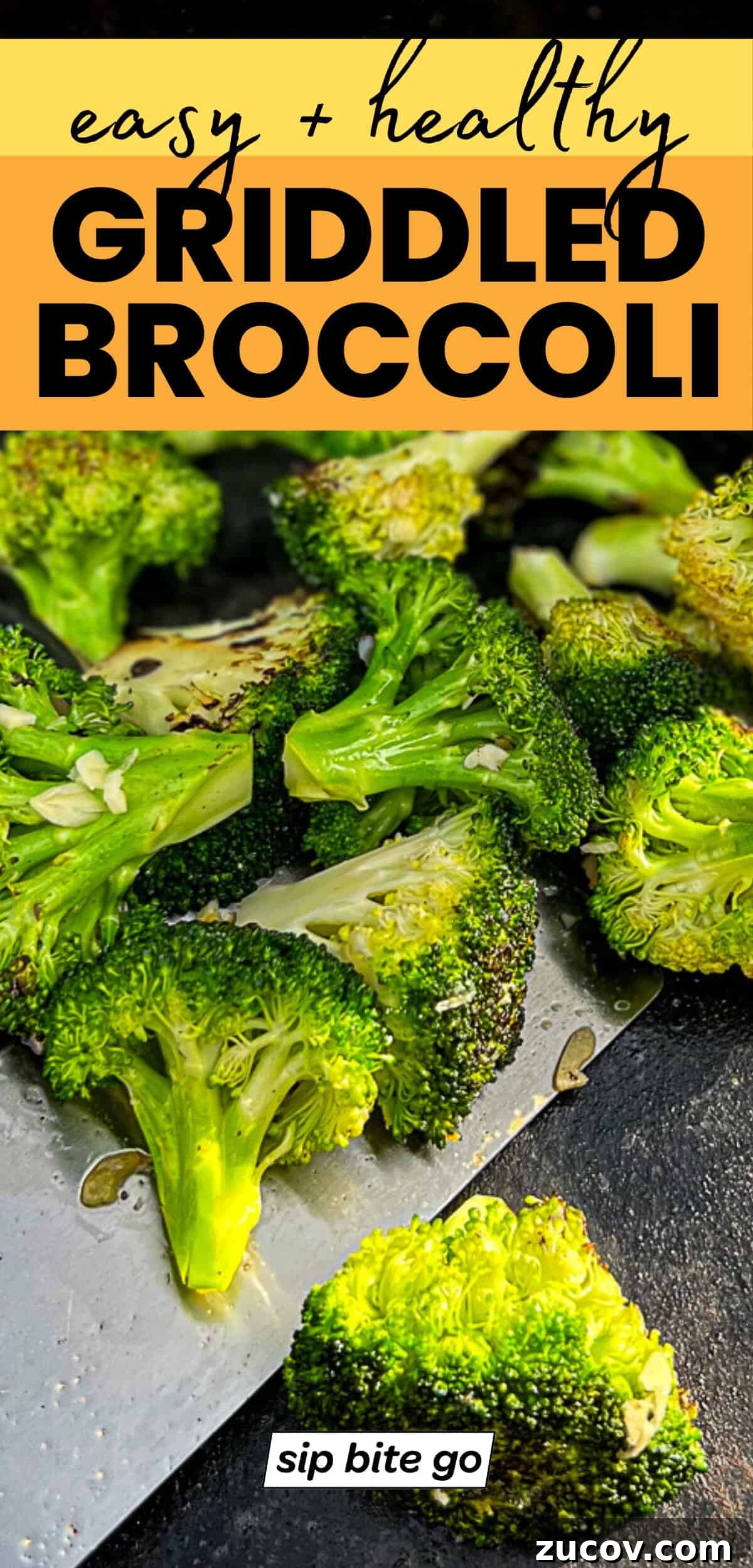 Griddled Broccoli: Crispy, Charred Broccoli on the Stovetop 7 easy and healthy griddled broccoli recipe with text overlay