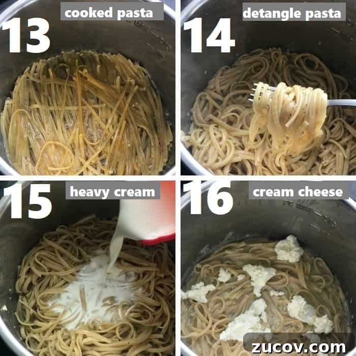 Instant Pot Shrimp Alfredo Recipe — Creamy 20-Minute Dinner 8 detangling cooked pasta in instant pot