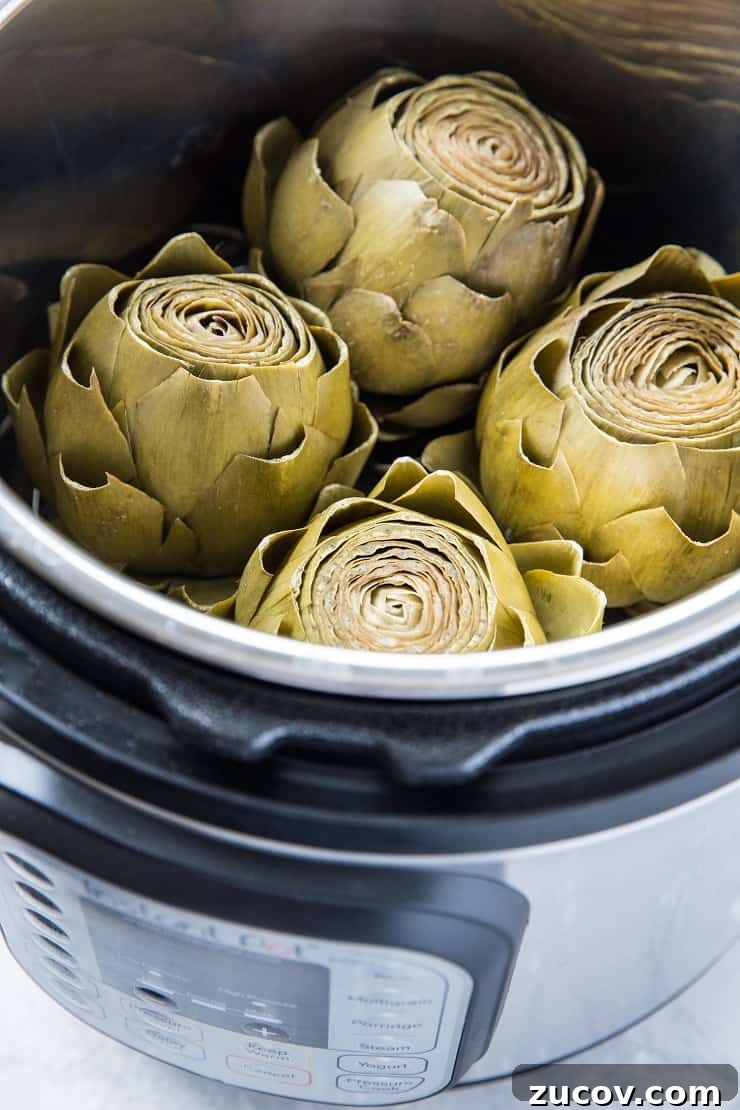 How to Cook Perfect Artichokes in the Instant Pot 9 How to Cook Artichokes in the Instant Pot - a photo tutorial on preparing artichokes in a pressure cooker