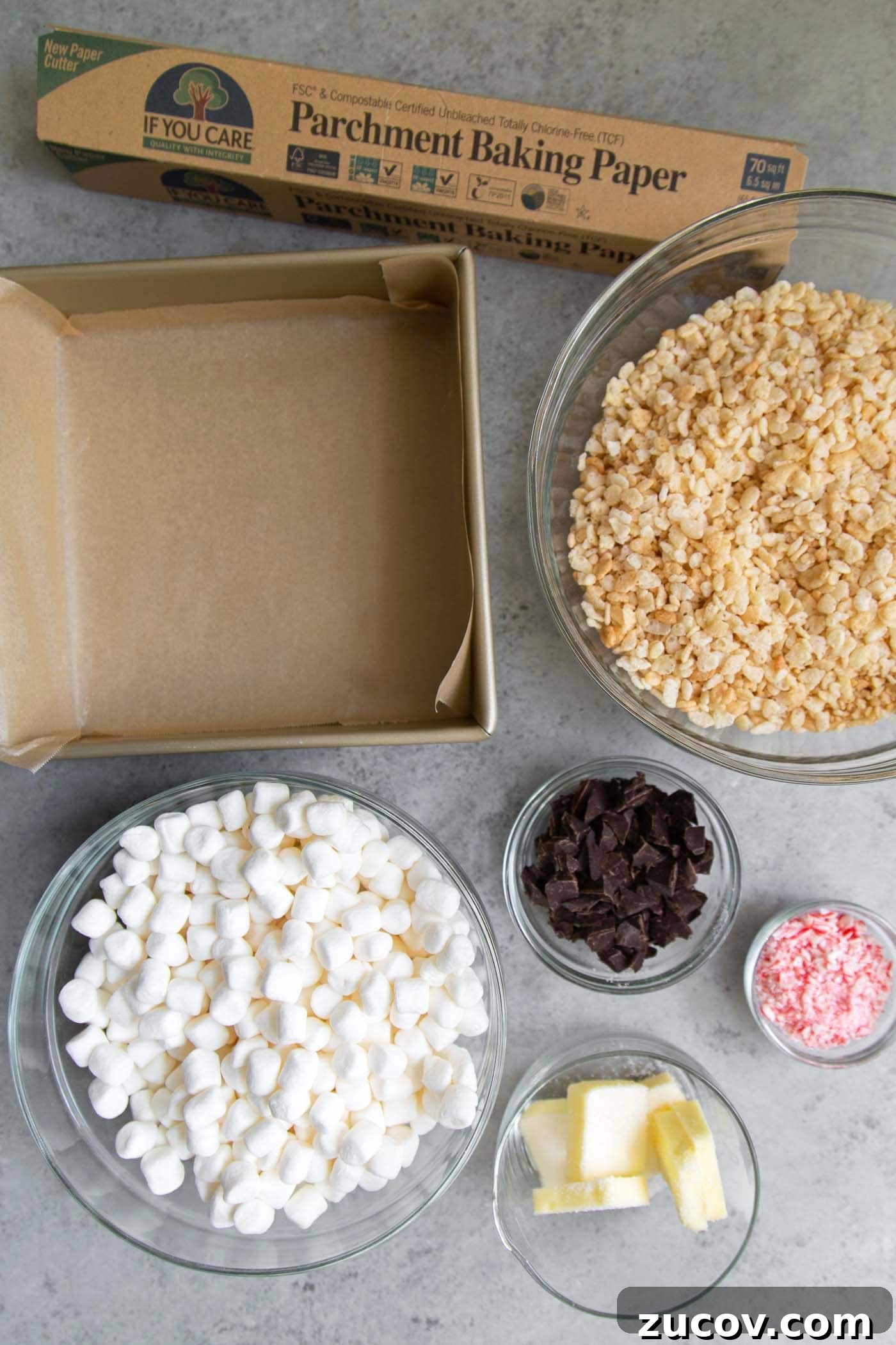 Peppermint Bark Marshmallow Cereal Bars Recipe for Holidays 4 Peppermint Marshmallow Cereal Treats