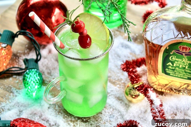 Christmas Grinch Cocktail: Apple Whiskey Moscow Mule Recipe 9 img 26811 8