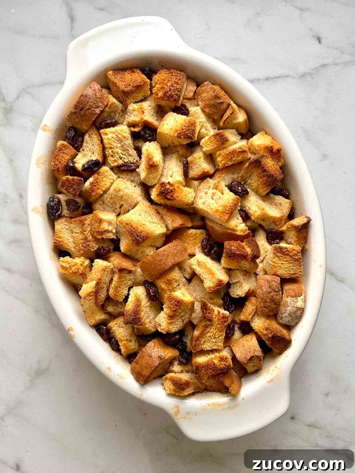 Classic Bread Pudding Recipe with Caramel Sauce and Vanilla 6 bread pudding after baking.