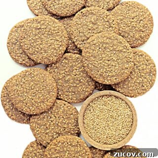 Sesame Benne Wafers: Crispy South Carolina Cookie Recipe 6 Flat, round sesame cookies.