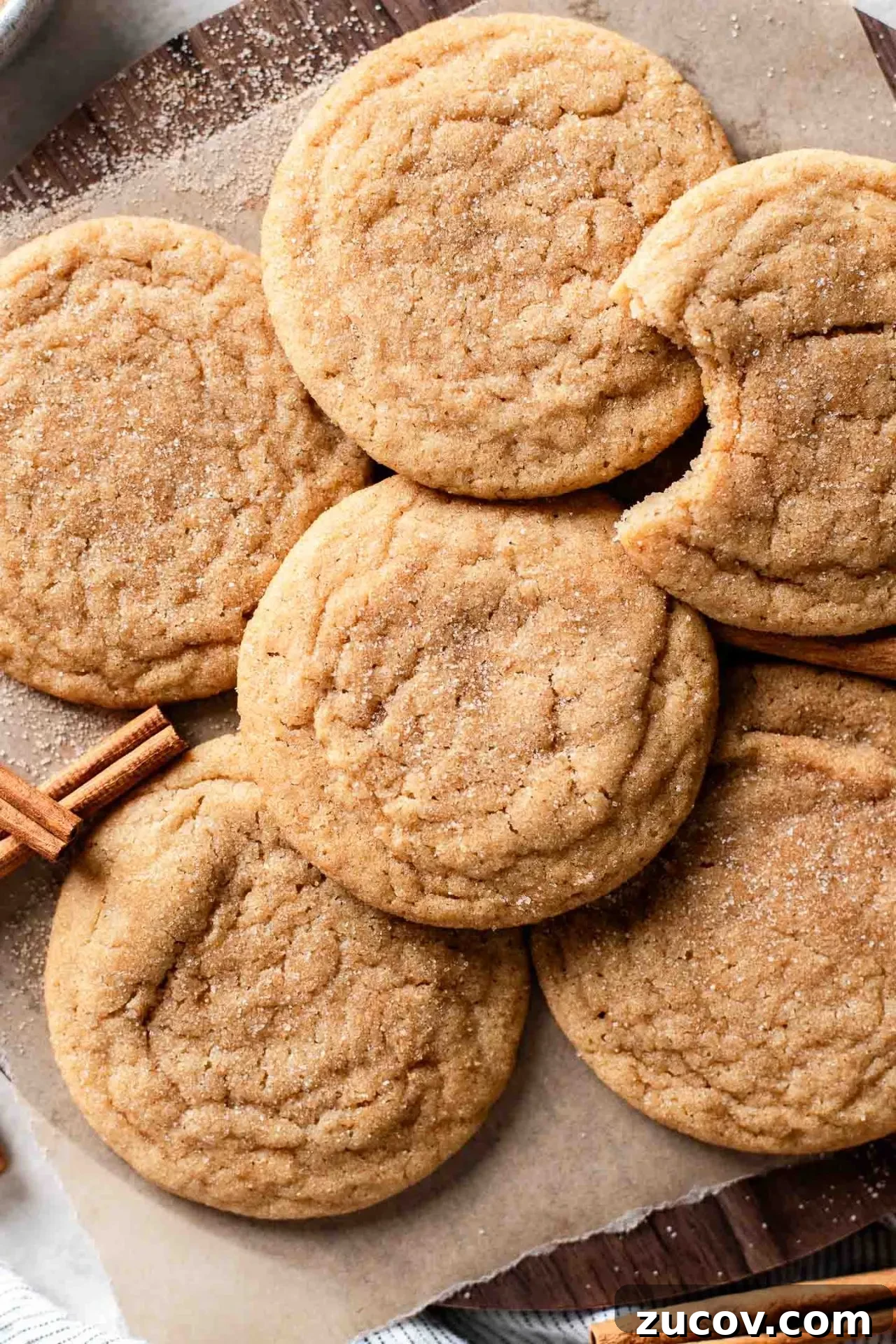 Brown Butter Snickerdoodle Cookies Recipe for Extra-Rich Flavor 3 brown butter snickerdoodle cookies on serving board