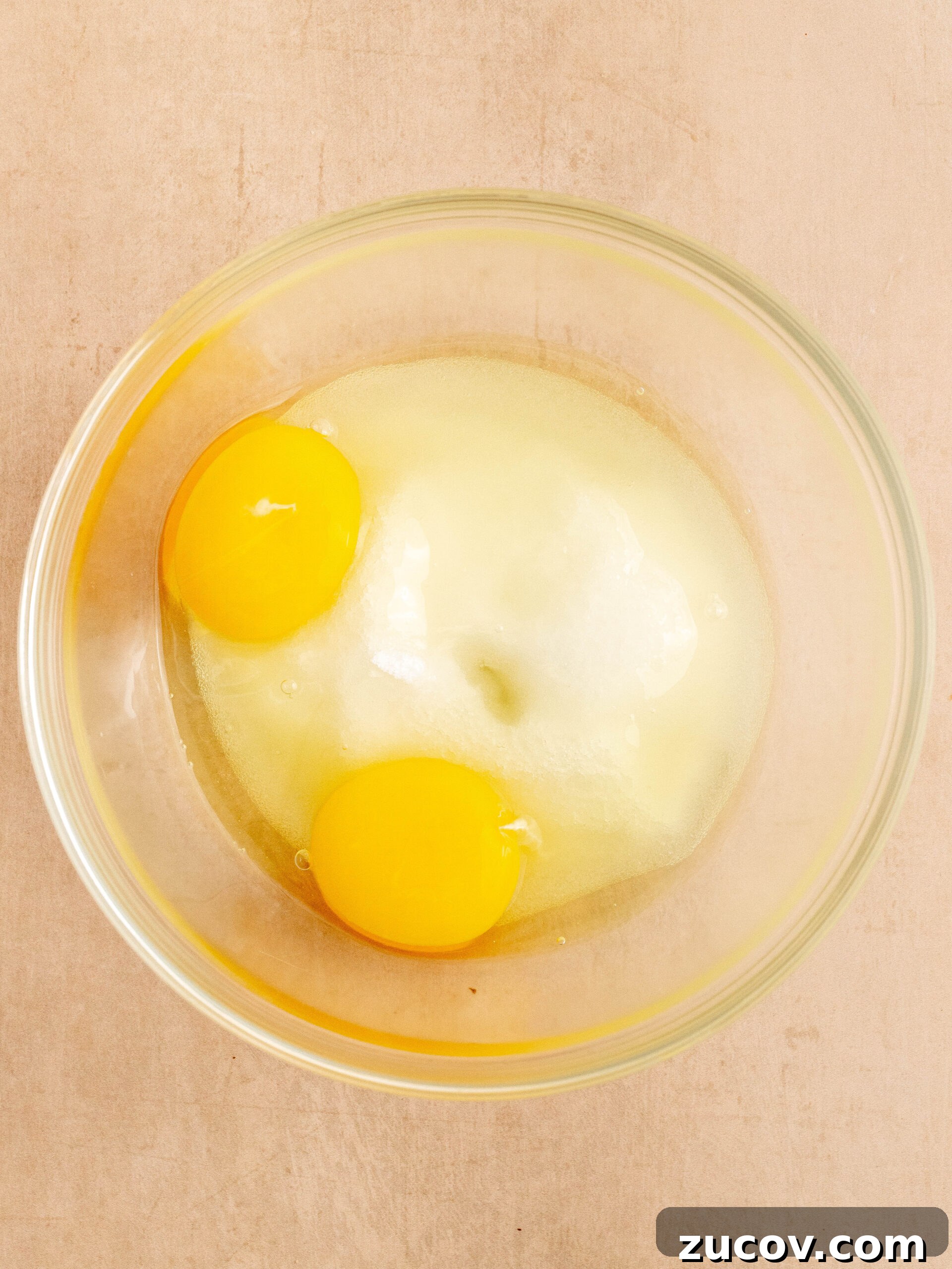 Fudgy Small-Batch Brownies Recipe for Two or Four Servings 4 Step 1: Add eggs and sugar in a bowl