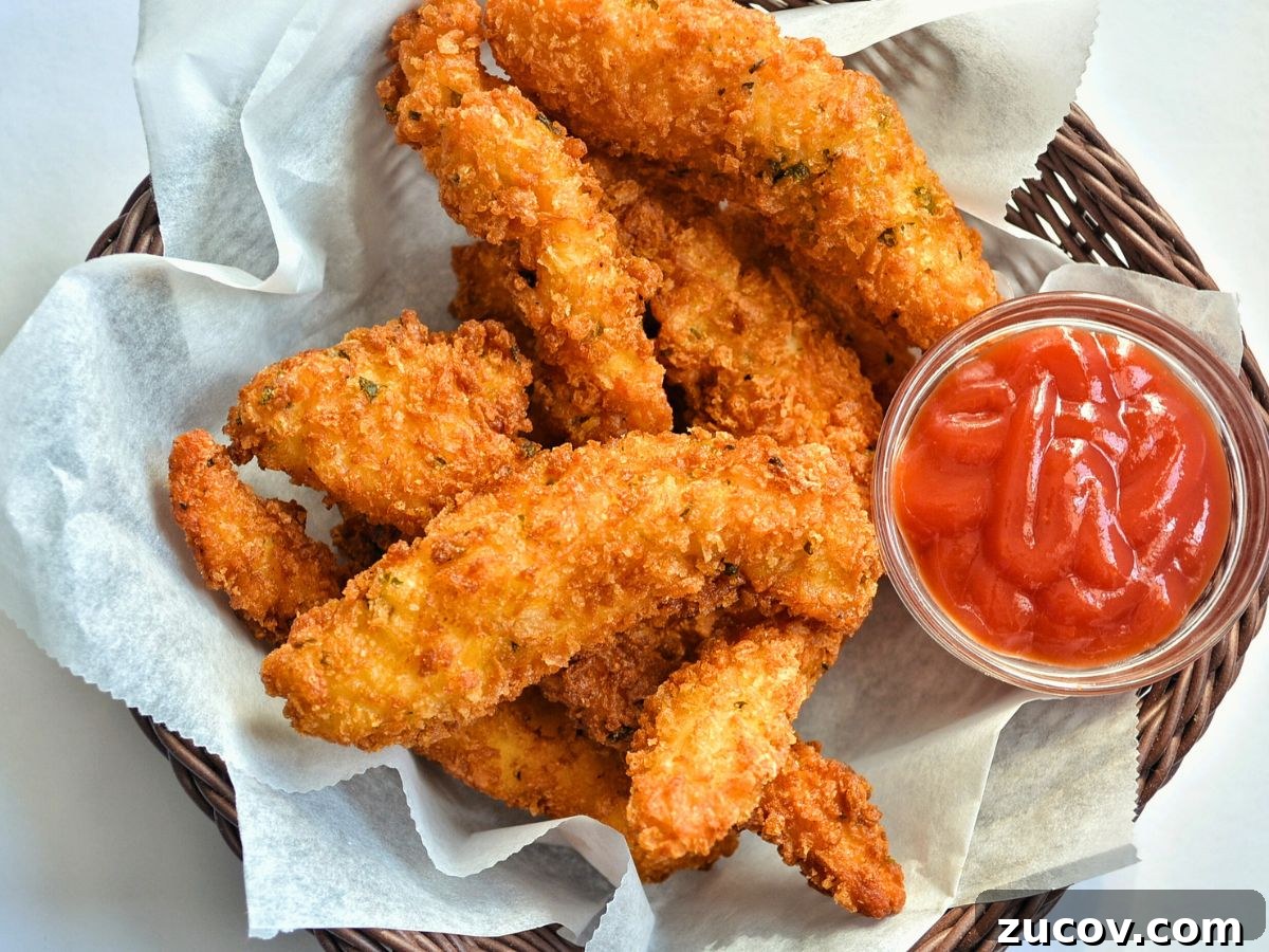 How to Reheat Chicken Tenders: 4 Quick Methods for Crispy Results 2 Air fryer chicken tenders in a basket.